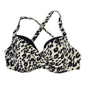 Bleu Rod Beattie Womens Animal Print Twist Front Underwire Bikini Top  Size 38DD
